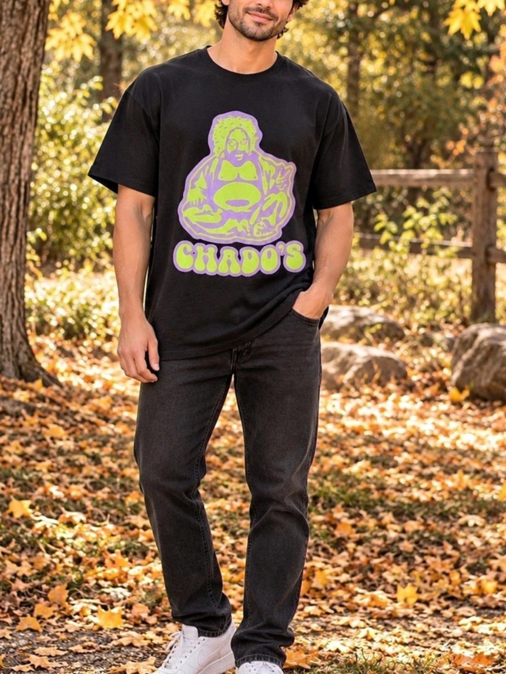 Gildan Heavy Cotton T-Shirt Graphic Tee Black & Purple Small